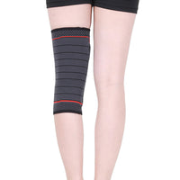 Pair of Red Stretchy Sport Knee Pad Protector for Fitness Exercise Men and Women L