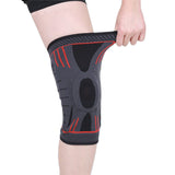 Pair of Red Stretchy Sport Knee Pad Protector for Fitness Exercise Men and Women L