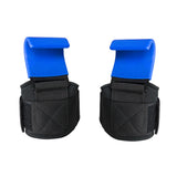 A Pair of Blue Weight Lifting Hooks Hand Grip Support Wrist Straps for Men and Women