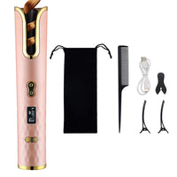 Wireless Automatic Portable Hair Curler for Hair Styling Pink