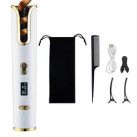 Wireless Automatic Portable Hair Curler for Hair Styling White