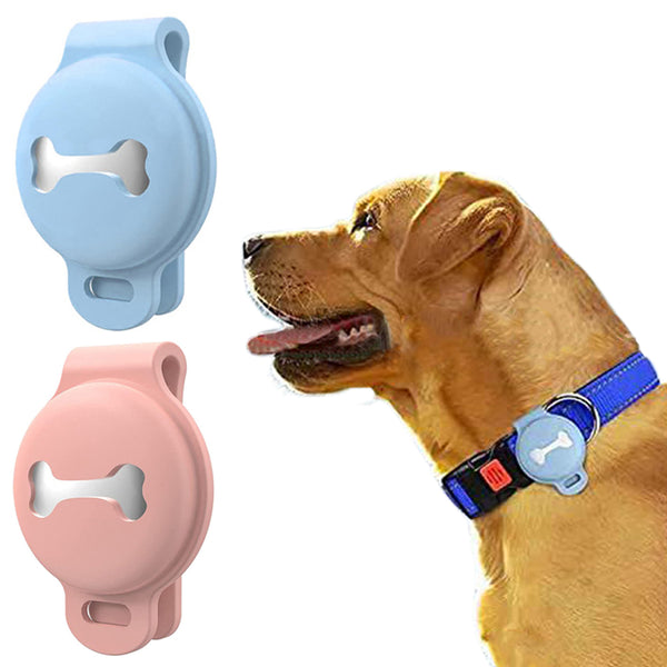 FancyGrab 2Pcs Silicone Tracker Protective Case for Pet Collar Compatible with Apple Airtag Style 2