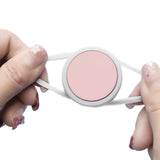 FancyGrab 2Pcs Silicone Tracker Protective Case for Pet Collar Compatible with Apple Airtag Pink and White