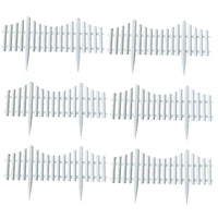 6 Pieces Plastic White Edgings Garden Picket Fence Landscape Flowerbeds Borders