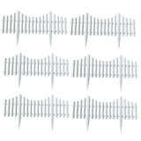 6 Pieces Plastic White Edgings Garden Picket Fence Landscape Flowerbeds Borders