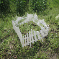 6 Pieces Plastic White Edgings Garden Picket Fence Landscape Flowerbeds Borders