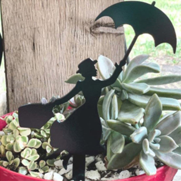 Metal Fairy Silhouette Garden Statue Sculpture Yard Stake Home Lawn Ornament-Style 3