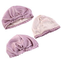 Women Satin Sleeping Cap Wrap Hair Bonnet Turban Elastic Headwear Purple