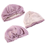 Women Satin Sleeping Cap Wrap Hair Bonnet Turban Elastic Headwear Purple