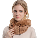 FancyGrab Women Winter Neck Warmer Hat Hooded Ski Snood Scarf Ski Face Mask Khaki