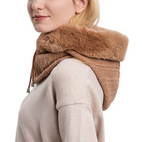 FancyGrab Women Winter Neck Warmer Hat Hooded Ski Snood Scarf Ski Face Mask Khaki
