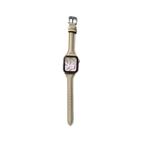 Women Leather Watch Band Compatible with Apple iWatch 7 Series Apricot-12cm