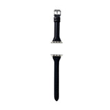 Women Leather Watch Band Compatible with Apple iWatch 7 Series Black-8cm