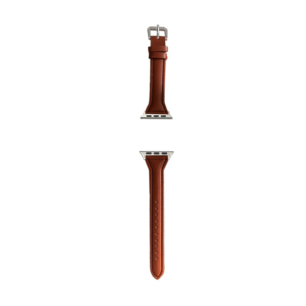 Women Leather Watch Band Compatible with Apple iWatch 7 Series Brown-12cm