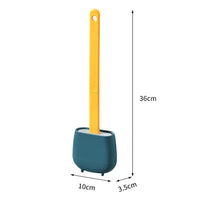 Toilet Brush and Holder Wall Mounted Soft Bristles Home Bathroom Cleaning Brush Yellow