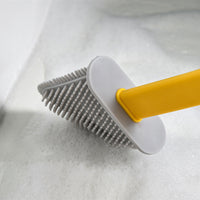 Toilet Brush and Holder Wall Mounted Soft Bristles Home Bathroom Cleaning Brush Yellow
