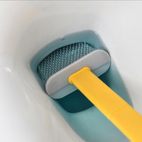 Toilet Brush and Holder Wall Mounted Soft Bristles Home Bathroom Cleaning Brush Yellow