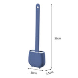 Toilet Brush and Holder Wall Mounted Soft Bristles Home Bathroom Cleaning Brush Blue