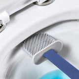 Toilet Brush and Holder Wall Mounted Soft Bristles Home Bathroom Cleaning Brush Blue