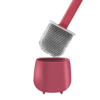 Toilet Brush and Holder Wall Mounted Soft Bristles Home Bathroom Cleaning Brush Red