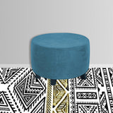 Stretch Round Ottoman Cover Foot Stool Slipcover Footrest Blue
