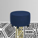 Stretch Round Ottoman Cover Foot Stool Slipcover Footrest Navy