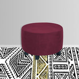 Stretch Round Ottoman Cover Foot Stool Slipcover Footrest Red