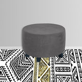 Stretch Round Ottoman Cover Foot Stool Slipcover Footrest Grey