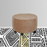 Stretch Round Ottoman Cover Foot Stool Slipcover Footrest Camel
