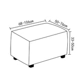Stretch Rectangular Ottoman Stool Cushion Cover Foot Stool Cover Footrest Slipcover Black