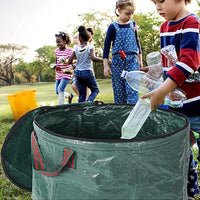 Set of 2 Pack Garden Waste Bags Grass Leaves Storage Bags with Lids and Handles-Medium