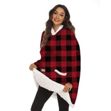 FancyGrab Sherpa Hoodie Blanket Hooded Blanket Oversized Wearable Throw Blanket Red