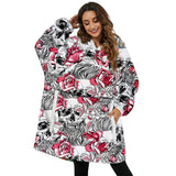 FancyGrab Sherpa Blanket Hoodie Blanket Hooded Blanket Oversized Wearable Throw Blanket Pink