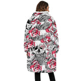 FancyGrab Sherpa Blanket Hoodie Blanket Hooded Blanket Oversized Wearable Throw Blanket Pink