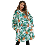 FancyGrab Sherpa Blanket Hoodie Blanket Hooded Blanket Oversized Wearable Throw Blanket Green