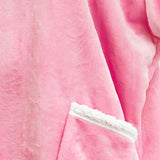 FancyGrab Sherpa Hoodie Blanket Hooded Blanket Oversized Wearable Throw Blanket Pink
