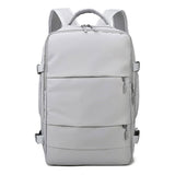 Water Resistant Mommy Bag Diaper Bag Travel Backpack Laptop Bag with USB Port Light Grey