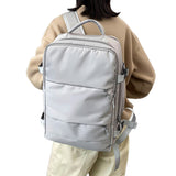 Water Resistant Mommy Bag Diaper Bag Travel Backpack Laptop Bag with USB Port Light Grey