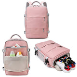 Water Resistant Mommy Bag Diaper Bag Travel Backpack Laptop Bag with USB Port Pink