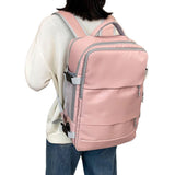 Water Resistant Mommy Bag Diaper Bag Travel Backpack Laptop Bag with USB Port Pink
