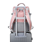 Water Resistant Mommy Bag Diaper Bag Travel Backpack Laptop Bag with USB Port Pink