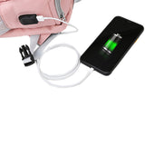 Water Resistant Mommy Bag Diaper Bag Travel Backpack Laptop Bag with USB Port Pink
