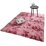Dye Fluffy Plush Rug Floor Carpet Floor Mat Bedroom Decor Home Decoration 80 x 160cm-Red