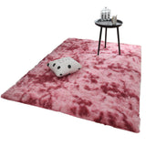Dye Fluffy Plush Rug Floor Carpet Floor Mat Bedroom Decor Home Decoration 160 x 200cm-Red
