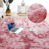 Dye Fluffy Plush Rug Floor Carpet Floor Mat Bedroom Decor Home Decoration 160 x 200cm-Red
