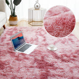 Dye Fluffy Plush Rug Floor Carpet Floor Mat Bedroom Decor Home Decoration 80 x 160cm-Red