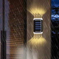 4Pcs Solar Step Lights Wall Lamp Garden Yard Light Outdoor Decor-Warm