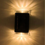 4Pcs Solar Step Lights Wall Lamp Garden Yard Light Outdoor Decor-Warm