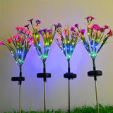 Solar Lamp Daisy Ground Light Patio Stake Walkway Outdoor Garden Decor-Rose Red Flower