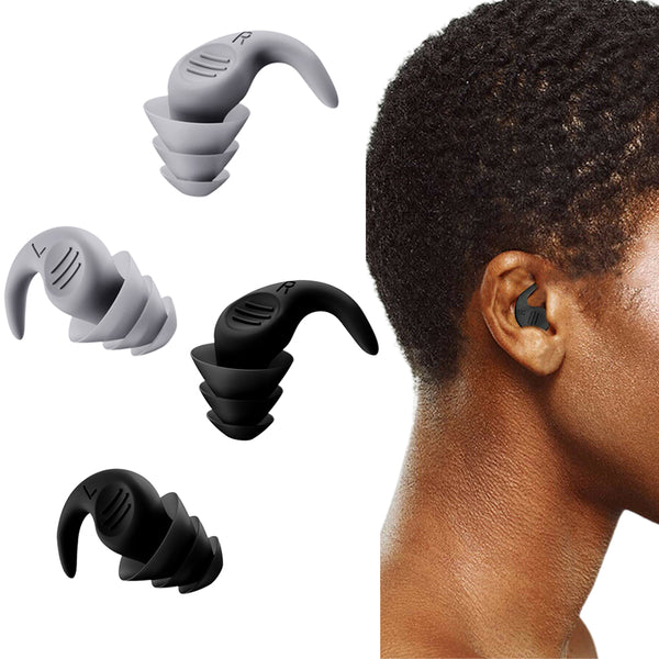 2 Pairs of Sleep Noise Reduction Ear Plugs Reusable Silicone Sleeping Snoring Ear Plugs-Style 2